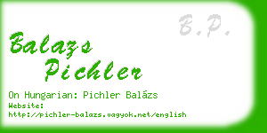 balazs pichler business card